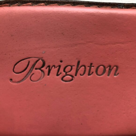 Brighton Thong Style Slip On Sandals Silver Plated Metal Embellishment Pink Sz 7 - Picture 9 of 11